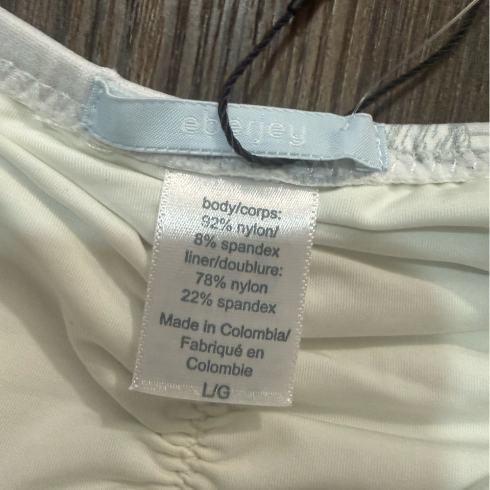 Eberjey Floral Side Tie Bikini Bottom White Large NWT Luxury Swim - Picture 3 of 4
